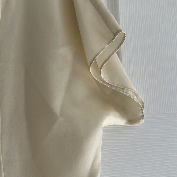 Calypso St. Barth Women’s Ivory Short Sleeve Silk Blouse - Picture 5 of 6